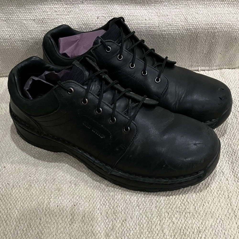 Red Wing steel toe Shoes Black Leather lace up Oxford women’s size 10